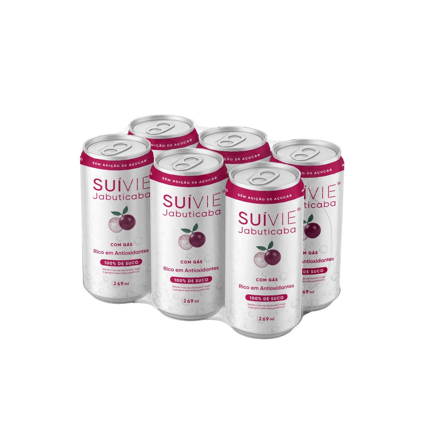 SUIVIE JABUTICABA - SUCO FUNCIONAL DE JABUTICABA 100% NATURAL - COM GÁS - 269ML - Pack 06 unidades