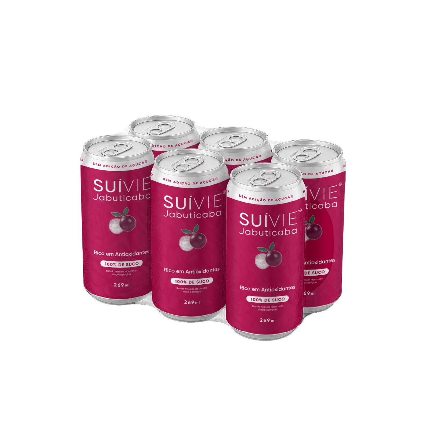 SUIVIE JABUTICABA - SUCO FUNCIONAL DE JABUTICABA 100% NATURAL 269ML - SEM GÁS - Pack 06 unidades