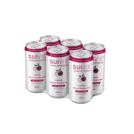 SUIVIE JABUTICABA - SUCO FUNCIONAL DE JABUTICABA 100% NATURAL - COM GÁS - 269ML - Pack 06 unidades